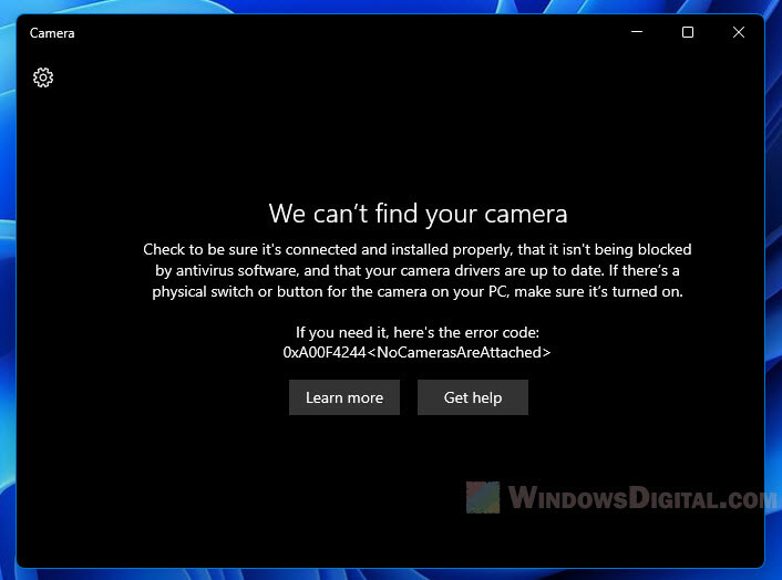 We can't find your Camera Windows 11