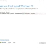 We couldn't install Windows 11 Safe_OS with boot operation