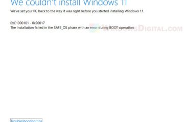 We couldn't install Windows 11 Safe_OS with boot operation