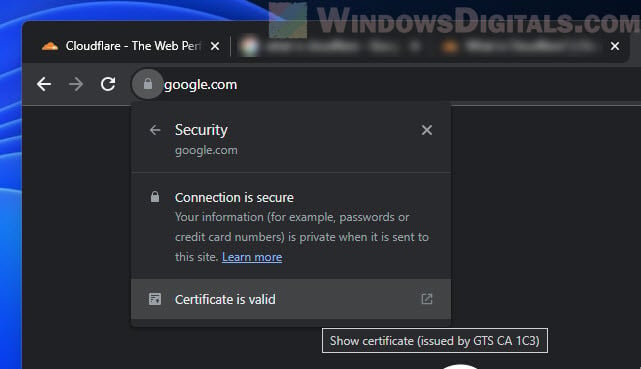 Website Certificate Verification