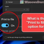 What does Print to File mean