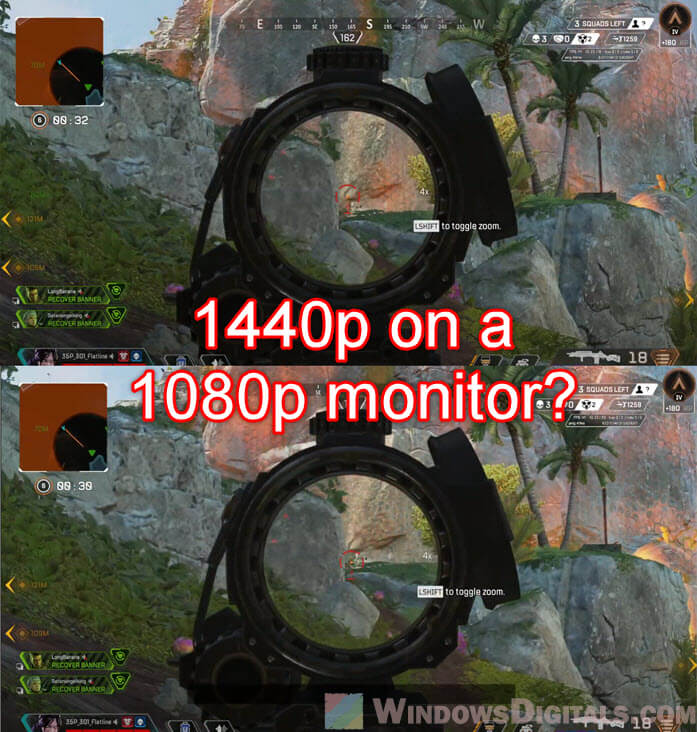 What happens if you play 1440p on a 1080p monitor