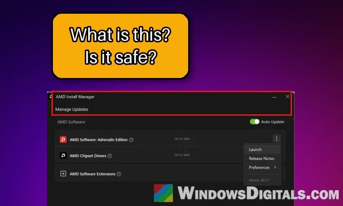 What is AMD.InstallManager and Is Its Notification Safe