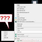 What is CRC SHA on right click menu in Windows 10