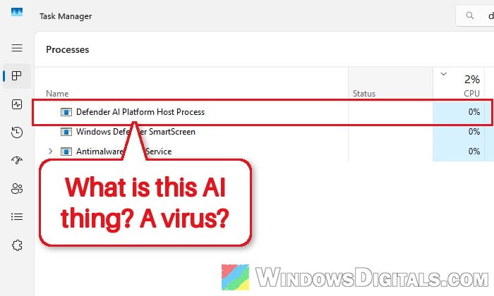 What is Defender AI Platform Host (DefenderAiPlatformHost.exe) in Task Manager?