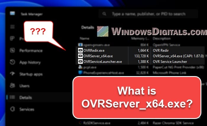 What is OVRServer_x64.exe in Windows 11 and 10