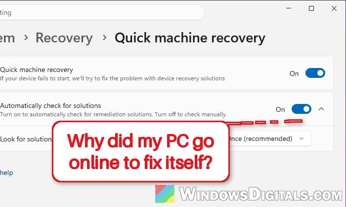 Automatic Repair Shows "Connecting to network" and "Downloading solution" in Windows 11