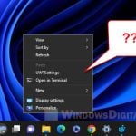 What is UWTSettings in Windows 11 or 10 context menu