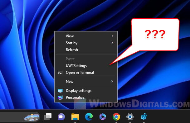 What is UWTSettings in Windows 11 or 10 context menu