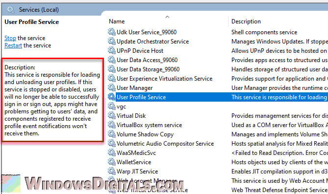 What is User Profile Service in Windows