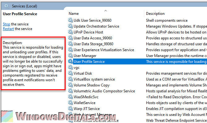 What is User Profile Service in Windows