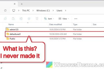 What is the defaultuser0 (or defaultuser1) Account in Windows 11?