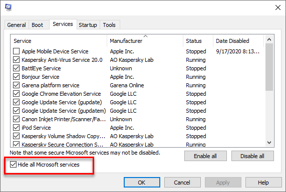 What services can you safely disable on startup Windows 10/11