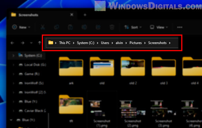 Where are screenshots saved on Samsung laptop