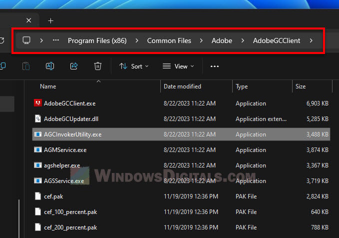 Where is Adobe GC Invoker Utility process file located