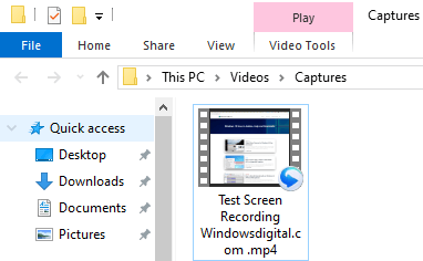 Where is the Xbox Game Bar recorded video saved folder location