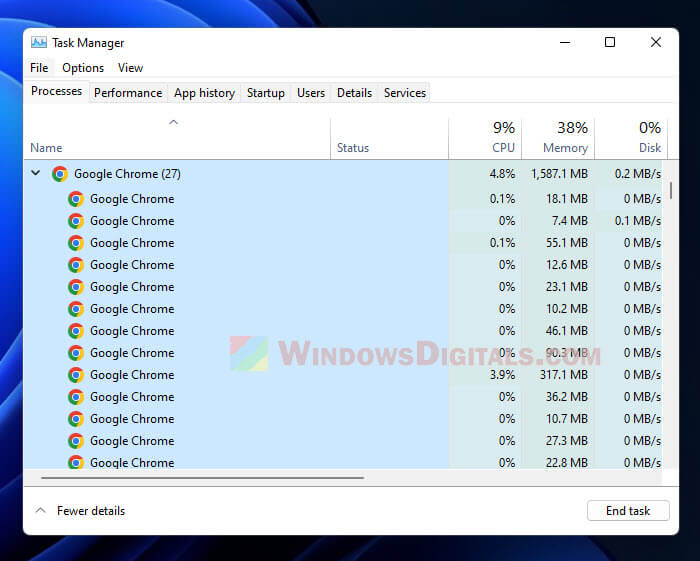 Why Does Task Manager Show Multiple Chrome Instances