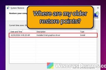 Why Does Windows 11 Keep Only One Restore Point