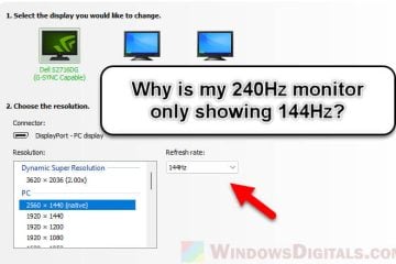 Why is My 240Hz Monitor Only Showing 144Hz