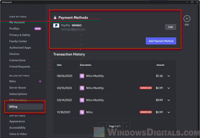 Why is discord declining my credit or debit card