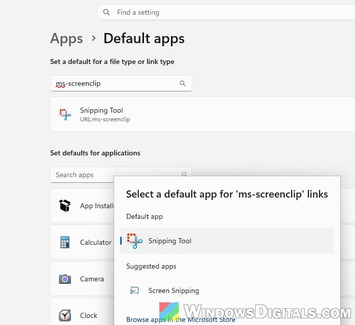 Win + Shift + S Says "This file does not have an app associated with it" on Windows 11