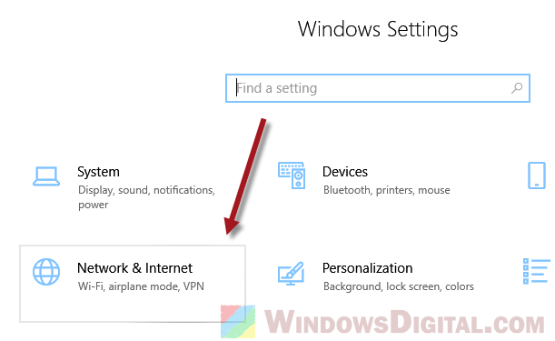 Windows 10 Network and Internet Settings