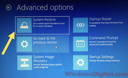 System Restore to fix Windows 11/10 Reset Stuck