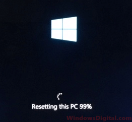Windows 10/11 reset stuck at 1% 99% 64%