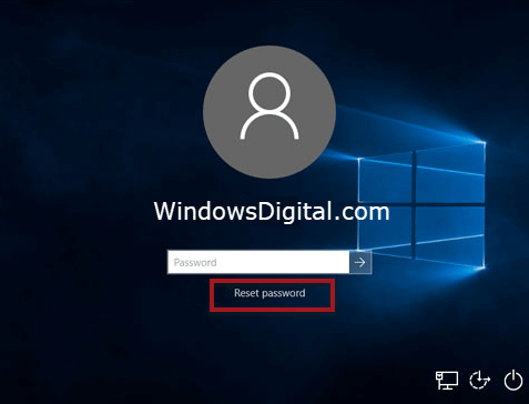 Reset password Windows