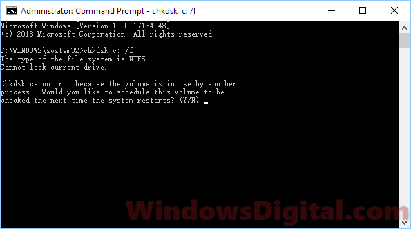 Windows 10 startup repair command prompt by CHKDSK