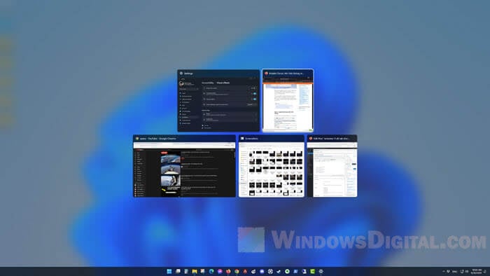 Windows 11 Alt Tab blur background