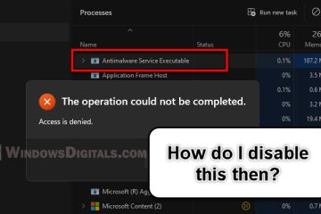 Windows 11 Antimalware Service Executable Access Denied