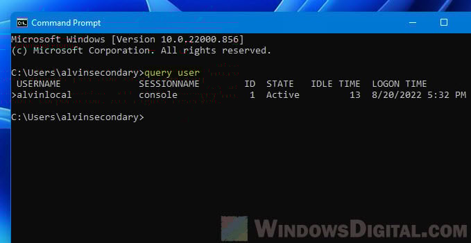 Windows 11 Check Who is Logged in