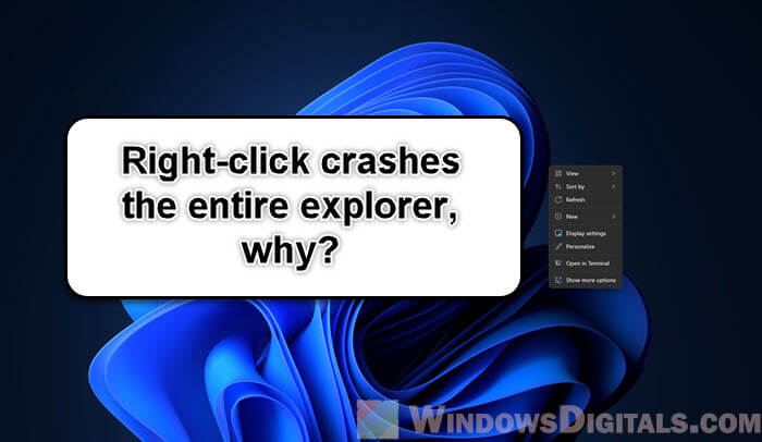 Windows 11 Crashes When Right-Click on Desktop