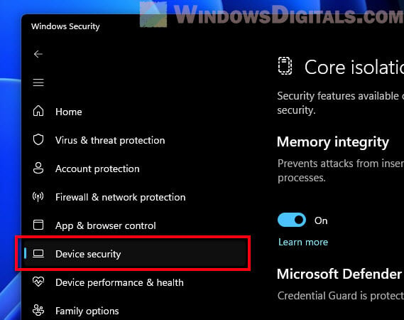 Windows 11 Device Security