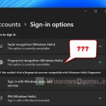 Windows 11 Hello Fingerprint This option is currently unavailable