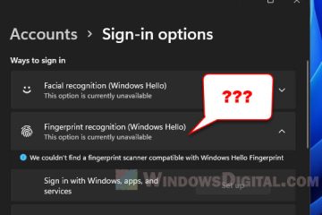 Windows 11 Hello Fingerprint This option is currently unavailable