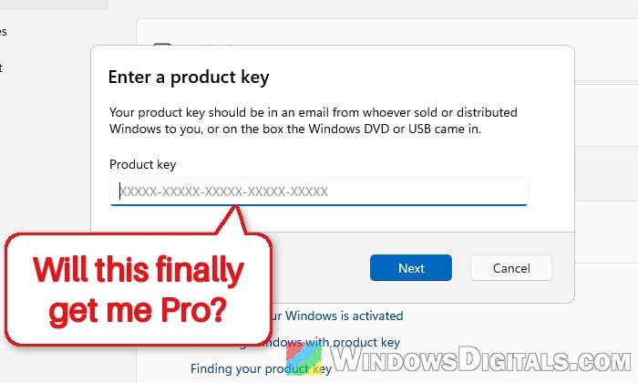 Windows 11 Home to Pro Upgrade Fails with Error 0xC004F050