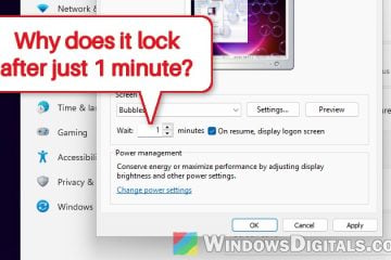 Windows 11 Locks the Screen After 1 Minute, Why?