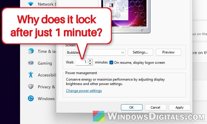 Windows 11 Locks the Screen After 1 Minute, Why?