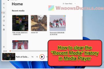 Windows 11 Media Player Clear Recent Media History