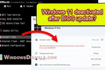 Windows 11 Not Activated After BIOS Update