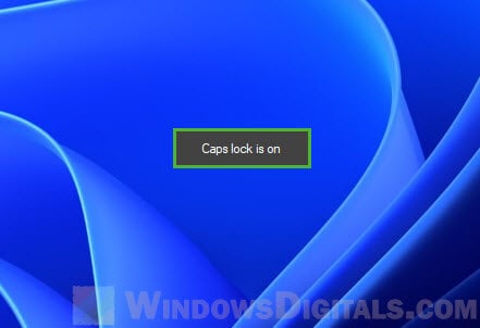 Windows 11 On-Screen Caps Lock Indicator