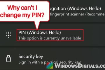 Windows 11 PIN Settings Ask for a Work or School Account on a Personal PC