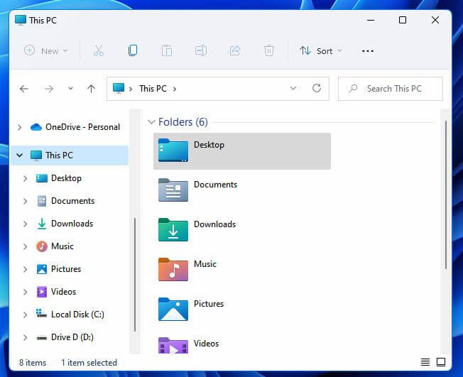 Windows 11 Personal Folders
