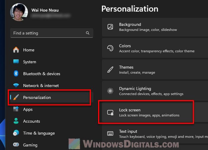 Windows 11 Personalization Lock Screen