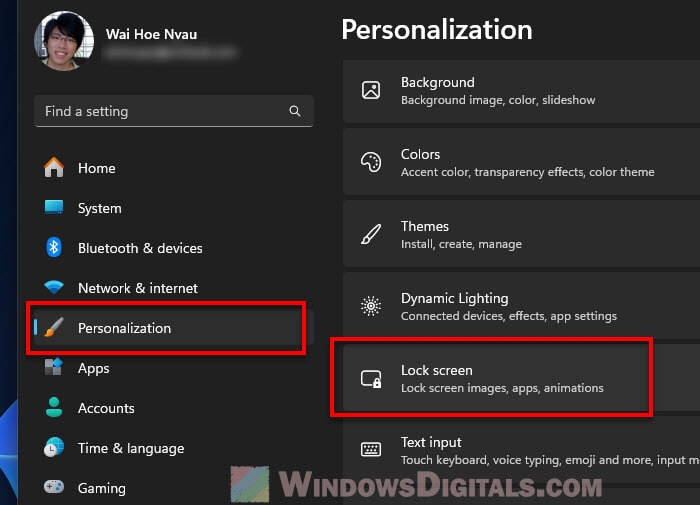 Windows 11 Personalization Lock Screen