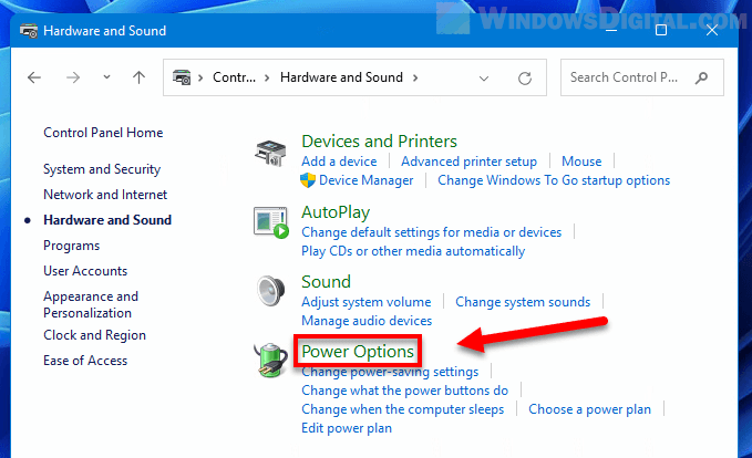 Windows 11 Power Options