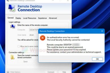 Windows 11 Remote Desktop An authentication error has occurred