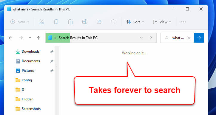 windows file search slow